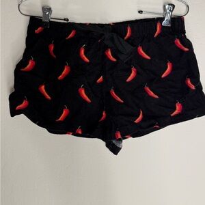 Chili Pepper Pajama Shorts S